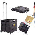 dbest Products Quik Cart Without Lid Collapsible Rolling Crate - Black - color: Black, style: Topless