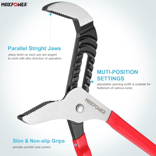MAXPOWER 16-inch Groove Joint Pliers, 3.34-inch Jaw Opening - size: 16"