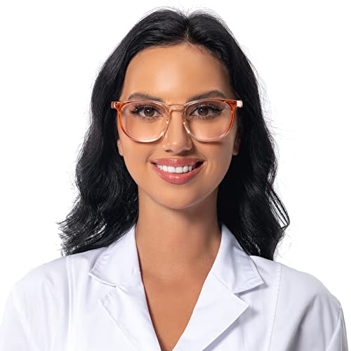 MORK&SUKY Safety Glasses, Stylish Goggles With No Fog Lense, Alternatives To Regular Protective Eyewear For Lab and Nursing. - color: Orange