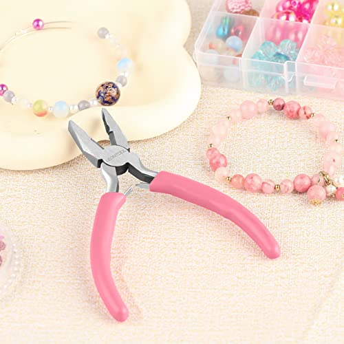 5 Inch Mini Lineman's Pliers - Spring Loaded with Serrated Jaw Combination Pliers, Small Wire Cutters for Jewelry Making, Multi-Use - style: Linemans Pliers