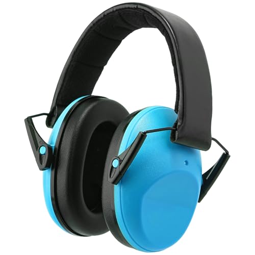 Kids Noise Canceling Earmuffs, 25-30dB Noise Reduction Ear Protection, Adjustable Headband Concert Fireworks, Autism - color: Blue