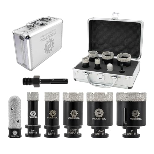 Diamond Core Drill Bit Set - FOCSTOL 7pcs (19/25/35/45/51mm+20mm Finger Bit+SDS Adapter) Diamond Hole Saw Kit for Porcelain Ceramic Tile Marble Granite - size: KIT4