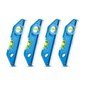 WBE 4-Piece Torpedo Level Set, 9 Inch Magnetic Level, with 0°/90° Bubbles, Large Viewing Window, V-Groove for Conduit Bending, Sea and Imperial scale.(Azure, 4 Pack) - size: 4 Pack
