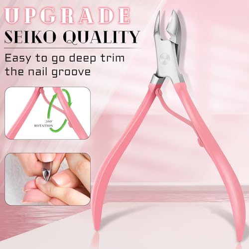 BLESWIN Manicure Pedicure Set, 12 Pcs Nail Care Kit for Women, Mens Nail Grooming Kit, Manicure & Pedicure Tools & Accessories, Pink Nail Kit Manicure Set Luxury Leather Case for Home Salon Use - color: 1-Pink