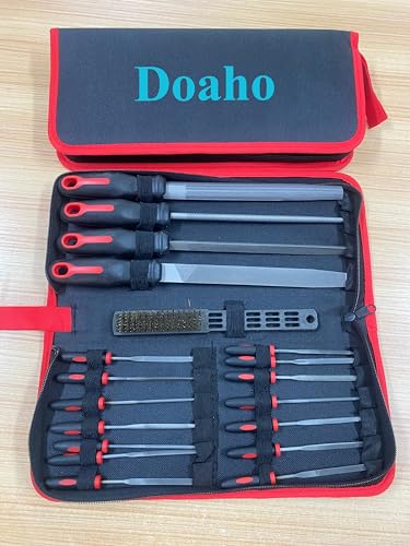 Doaho 19Pcs Metal Hand Files Set for Wood & Metal with Carry Case