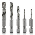 NEIKO 11402A Stubby Drill Bit Set for Metal, 5 Piece 1/4" Quick Change Hex Shank, M2 High Speed Steel for Quick Change, Chucks and Drives Drill Bit Holder Included, Hex Shank Drill Bit Set - size: 5 Piece, style: Stubby