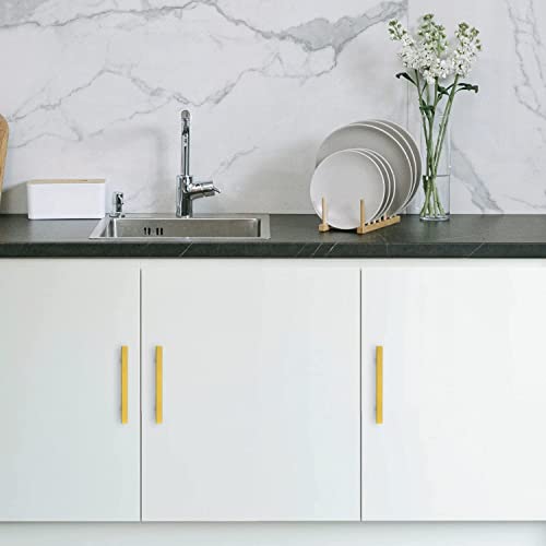 Ravinte Gold Cabinet Handles 5 Inch 10 Pack, Square Cabinet Pulls - size: 5 Inch Hole Centers