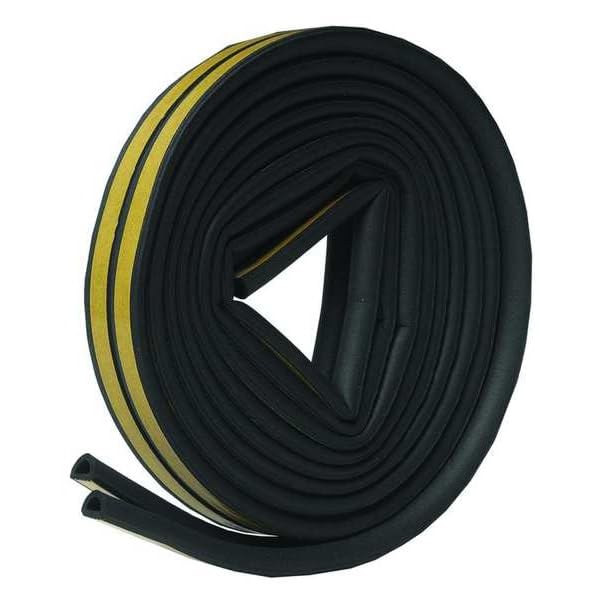 Frost King EPDM Rubber Self-Stick Weatherseal Tape, D-Section, 5/16" W, 1/4" T, 17 ft L, Black - size: 5/16" W, 1/4" T, 17 ft L, style: D-Section, 5/16" W, 1/4" T, 17 ft L, Black