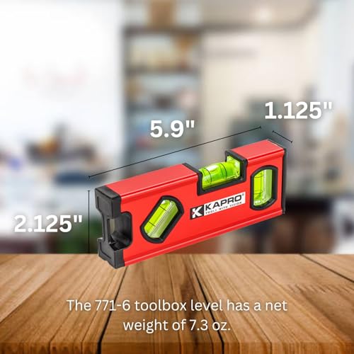Kapro - 771M TWIN Magnetic Heavy Duty Toolbox Level - For Leveling and Measuring - Features V-Groove and Magnet Base - VPA Certified - 6 Inch - size: 6"