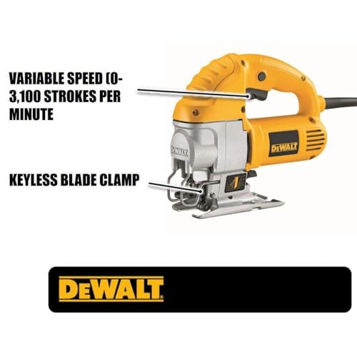 DEWALT Jig Saw, Top Handle, 5.5-Amp, Corded (DW317K), Yellow