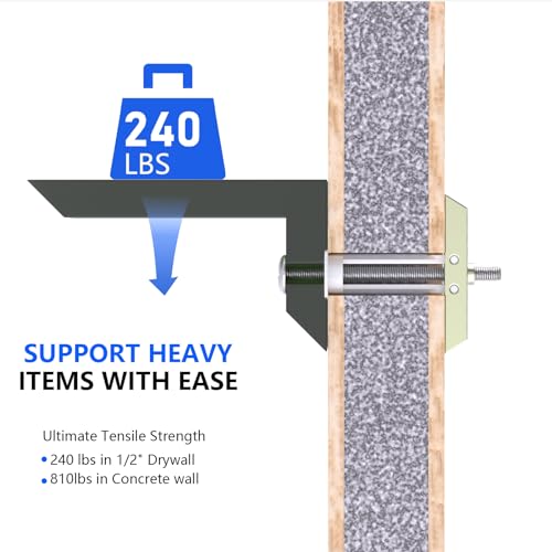 Drywall Anchor with Included Bolts, Heavy Duty Hollow Wall Anchors for TV Mounting Kit, Stainless Steel Hollow Wall Anchors (3/16”-24: Pack of 6) - size: 3/16”-24: Pack of 6
