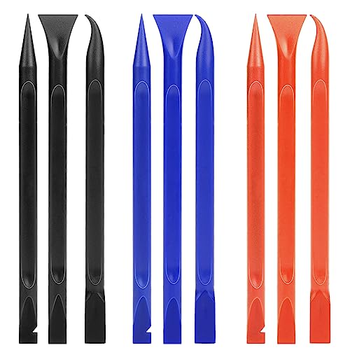 Carbon Fiber Plastic Scraper, 9 PCS Small Scraper Tool Plastic Scraper Tool Multi-Purpose Scraper Pen-Shaped Scraper Tool Non-Scratch Cleaning Tool for Tight Spaces, Kitchen, Crevices, Food, Paint - color: Multicolor