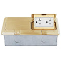 ENERLITES Dual Pop-Up Floor Box Kit, 8.68"x4.81", 20A, Brass - color: Brass 8.68 X 4.81 in