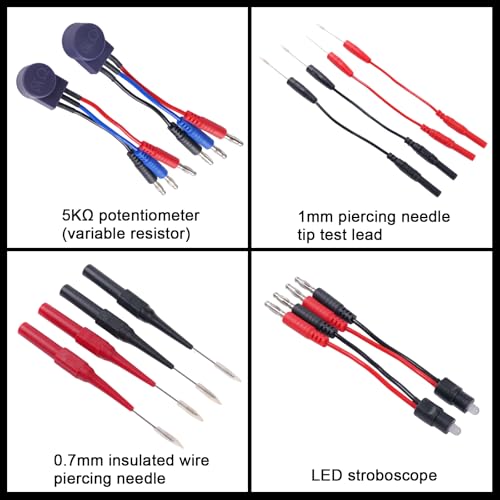 105PCS Automotive Circuit Test Lead Kit with Upgraded Puncture Probes & Meter Hanging Kits - Universal Multimeter Test Lead Set for Car/Truck/Motorcycle Electronic Fault Diagnosis - size: 105-piece