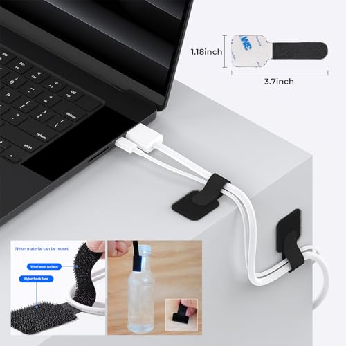 Cable Management Organizer Kit, Desk Cable Organizer, Cable Management Under Desk, Wire Management and Cord Organizer for Home, Office, Standing Desk