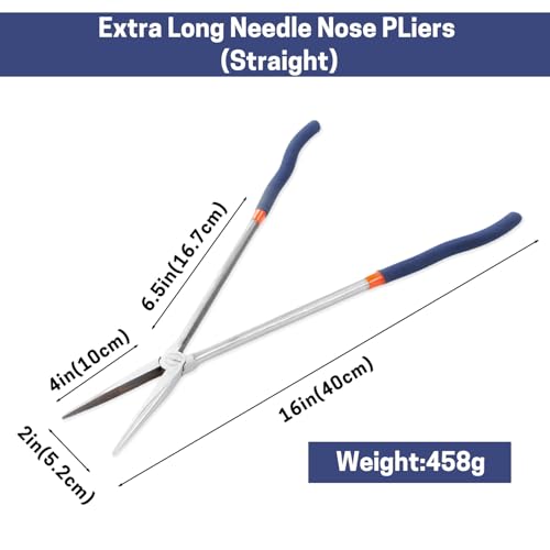 16'' Extra Long Needle Nose Pliers for Narrow and Limited Spaces - style: 16'' Straight