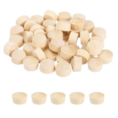 MECCANIXITY 100 Pcs Wood Plugs, 19/32" Flat Head Wood Plugs for Screw Holes Wooden Screw Hole Covers for Furniture Cabinets DIY Projects Assortment Kit - size: 19/32"