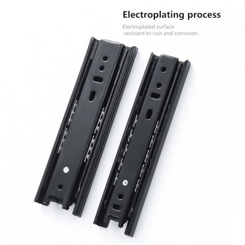 2pcs 5" Black Steel Side Mount Ball Bearing Soft Close Drawer Slides