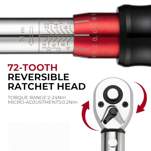 ROCKBROS Bike Torque Wrench 1/4 Inch 13-Piece Kit