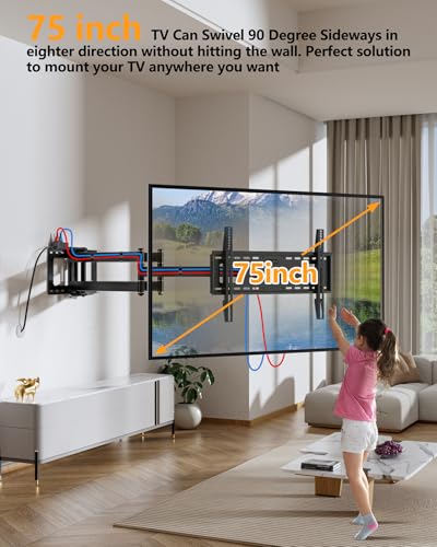 FORGING MOUNT Long Arm TV Wall Mount Heavy Duty TV Mount for 50"-100" TVs - size: Fits 50"-100" TVs