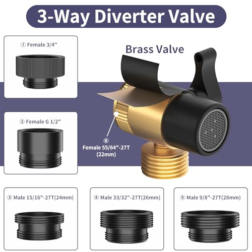 HOWUWEY Matte Black Sink Hose Attachment for Faucet with 5 Adapters - color: Matte Black