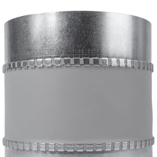 Repa Market 6" Inch Flexible Male Fit Duct Connector – Galvanized Steel Round Pipe Extender for Spiral Ducts – Vibration & Noise Reduction Coupler for HVAC Systems, Exhaust, and Dryer Vent Connections - size: 6" Inch