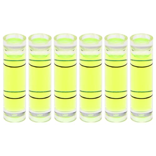 HARFINGTON 6pcs Small Cylindrical Bubble Level Vials 6.5x25.5mm PMMA Mini Horizontal Bubble Spirit Level Measuring Layout Tools for RV TV Picture Frame Hanging Tool Leveler - size: 6.5x25.5mm