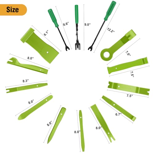 GOOACC 330Pcs Trim Removal Tool, Auto Push Pin Bumper Retainer Clip Set Fastener Terminal Remover Tool Adhesive Cable Clips Kit Car Panel Radio Removal Auto Clip Pliers, Green - color: 330Pcs Clips Removal Kit Green