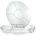 Plasticpro 6 Sectional Round Plastic Serving Tray/Platters Clear Pack of 2 - color: Clear