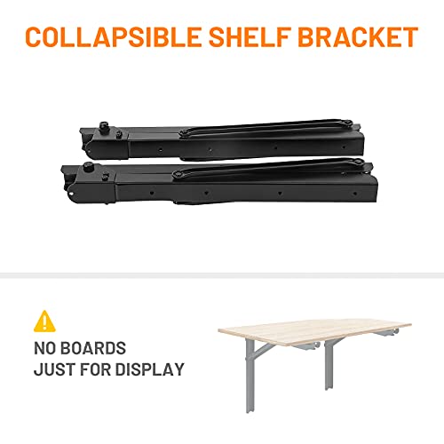 Wallmaster 24" Folding Shelf Brackets Wall Mount Collapsible Shelf Bracket - style: 2 Pack