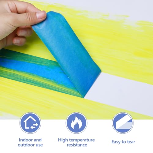 12 Rolls Painters Tape 2 Inch Wide Blue Painters Tape for Wall Painting - size: 12rolls/2in（S)