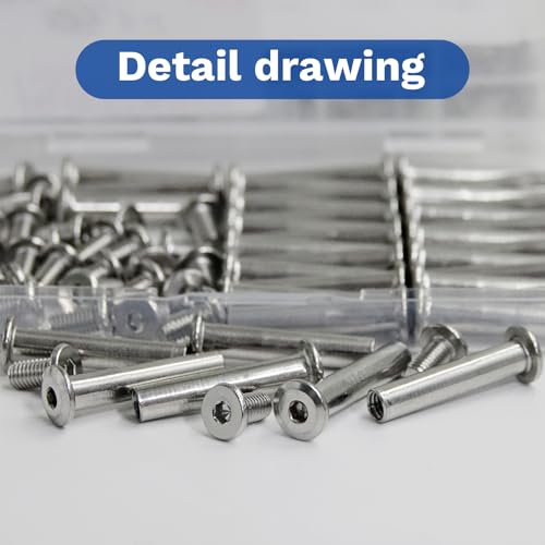 30 Sets M5 x 10mm Stainless Steel Furniture Joint Connector Bolts - size: M5X10-30 Sets
