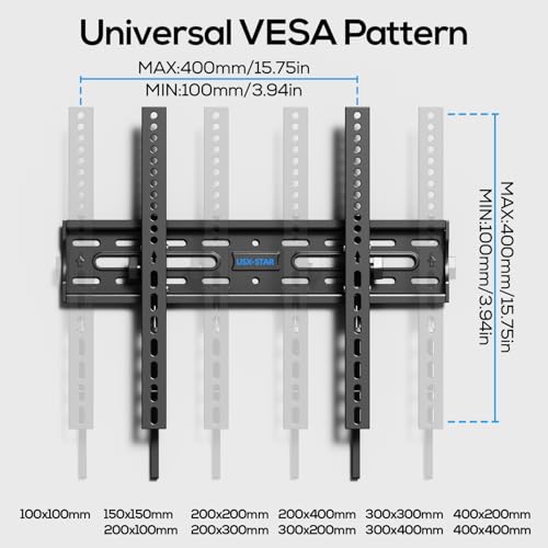 USX STAR Tilting TV Wall Mount Bracket for 32 42 43 50 55 60 Inch TVs - size: For 26-60'' TV