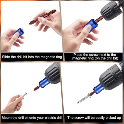 3pcs Screwdriver Head Magnetic Screw Rings & 3pcs PH2 Screwdriver Bits - style: 65mm 100mm 150mm Phillips