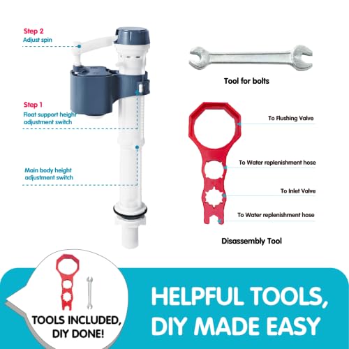 Upgraded 3-Inch Toilet Flusher Replacement Kit- Fits Most Brands - size: 3" Tank Outlet Diameter