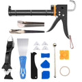 Caulk Gun Kit with Caulk Remover Tool – 3 in 1 Caulking Tool Set for Caulking Removal, Includes Smooth Silicone Caulking Gun, Scraper, Grout Balls, Finishing Tools for Bathroom Kitchen Window Tile - size: Caulk Gun with Remover Kit