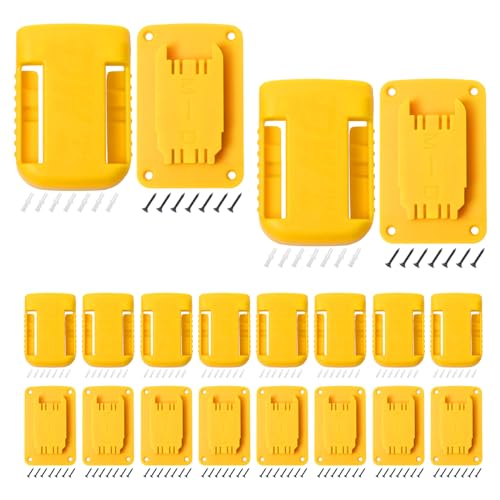 20pas Tool Holders and Battery Holder for Dewalt 20v Wall Mount Hanger Battery Drill Tool Storage Shelf for Milwaukee M18(Yellow) - color: Yellow