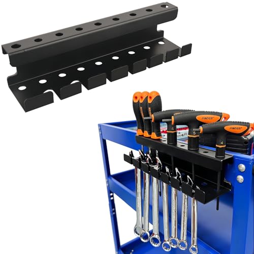 MUTUACTOR Magnetic Wrench Holder Heavy Duty,Anti-scratch Magnetic Mount Screwdriver Rack, 2 Layers Wrench Screwdriver Holder for Work Bench Toolbox Tool Cart,1PCS,Black,9 Holes and 7 Slots - style: Black Screwdrivers Wrench Holder