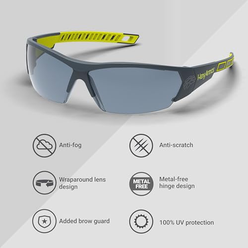 HexArmor MX250 Variomatic Safety Glasses for Men and Women | Transition Lenses | Anti-Fog | Scratch-Resistant | Metal-Free | Certified ANSI Z87| 100% UV Protected Eyewear - color: Variomatic / Trushield