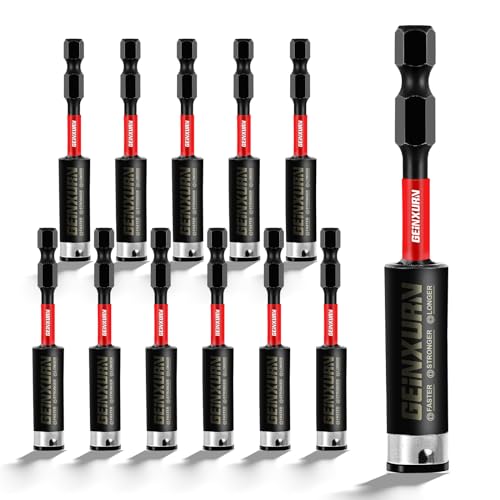 Geinxurn 12PACK Impact Magnetic Screwdriver Bit Holders, 3Inches Extension Socket Drill Bit Holder S2 Alloy Steel Hex Shank Quick-Change Drill Bit Guide - style: 3INCHES -Bit Holder-12PCS