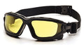 PYRAMEX I-Force Sporty Dual Pane Anti-Fog Goggle, Black Frame/Clear Anti-Fog Lens - color: Amber H2x Anti-fog Lens/ Black Frame