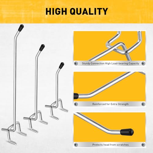 ELEAD 66-Piece 2/4/6 Inch Pegboard Hooks, Heavy Duty Peg Board Organizer Accessories, Peg Board Tool Hangers Fit for 1/4" and 1/8" Pegboard Hanging Tools Garage, Workshop, and Craft Storage - style: 66-Piece 2&4&6 Inch