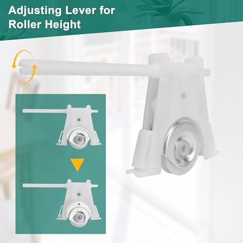 4 Pack Sliding Screen Door Roller Assembly 1-1/4" Nylon Concaved Wheels - size: 2 Upper Rollers + 2 Lower Rollers