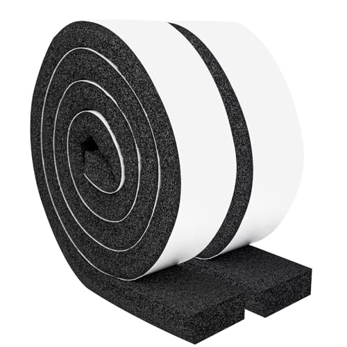Yotache Open Cell Foam Air Conditioner Weather-Strip 2"x1", 6.5 Ft x 2Pcs | Foam Seal Tape Thick Adhesive with High Resilience Foam Cushion Strip - size: (2"×1") 13FT
