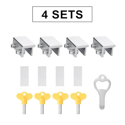 ZRFCXE Window Locks, Fits Horizontal & Vertical Sliding Windows (4 Pack) - color: Silver, size: 4 Pack