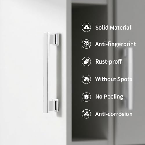 Chrome Plated Kitchen Rectangle Cabinet Knobs 1.49 Inch 10 Pack - color: Chrome Plated, size: 1.49"/38MM Single Hole