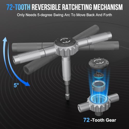 STREBITO 71 in 1 T-Handle Ratchet Screwdriver Set, Magnetic Screwdriver Set