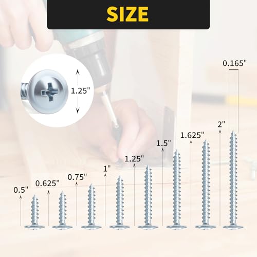 Truss Head Black Wood Screws Assortment Kit and Drywall Screws Assortment Kit