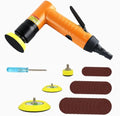 Mini Air Random Orbital Sander, 22000 RPM Pneumatic Polisher with 3 Pads - color: Orange
