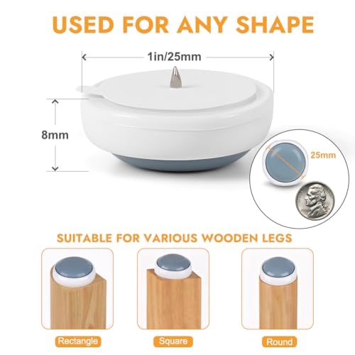 20pcs Stick Furniture Sliders with Nail for Wooden Furniture Legs, 1inch Small Furniture Glides for Carpet Tile Hardwood (Grayish Blue) - size: 1 inch Round